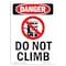Signmission Safety Sign, OSHA Danger, 10" Height, Do Not Climb, Portrait, D-V-1790 OS-DS-D-710-V-1790 - alternate 1
